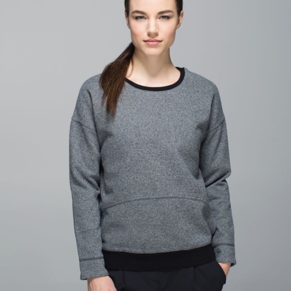 Lululemon Keep Up Crew Heathered Speckled Black Size 6 - Picture 1 of 7